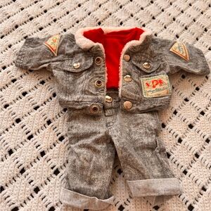 Cabbage Patch Kids CPK Designer Line Acid Wash Faux Denim 3 pc Outfit